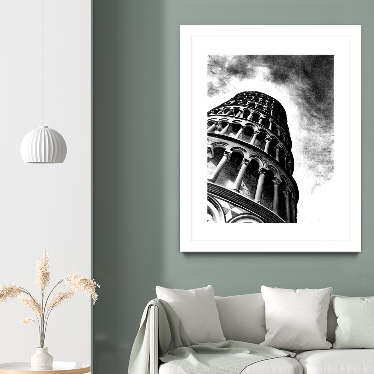 Tower of Pisa - Illustrated by Christine Mercer on GIANT ART - black digital painting