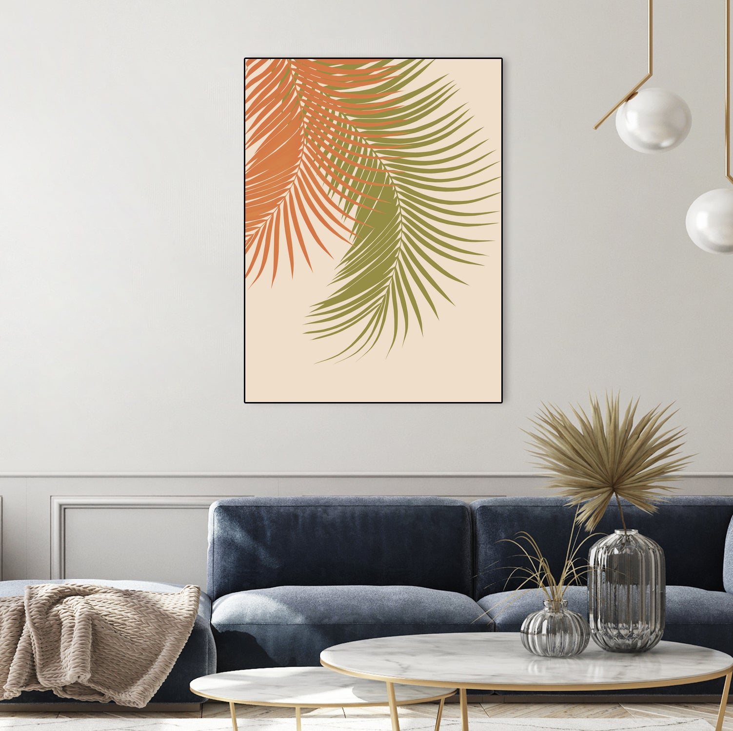 Palm Leaves Orange Green Vibes #1 #tropical #decor #art by Anita & Bella Jantz on GIANT ART - orange photo illustration