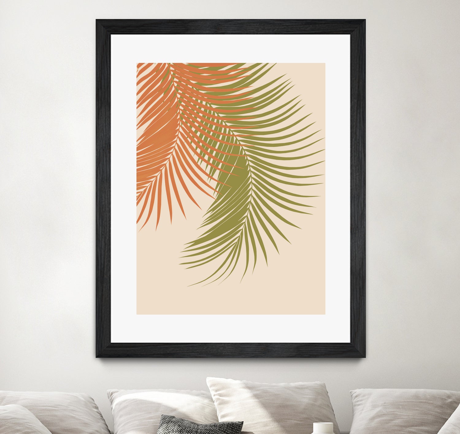 Palm Leaves Orange Green Vibes #1 #tropical #decor #art by Anita & Bella Jantz on GIANT ART - orange photo illustration