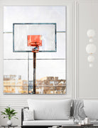 Air Jordan Attached To Basketball Hoop by Wazir Rohiman on GIANT ART - red digital painting