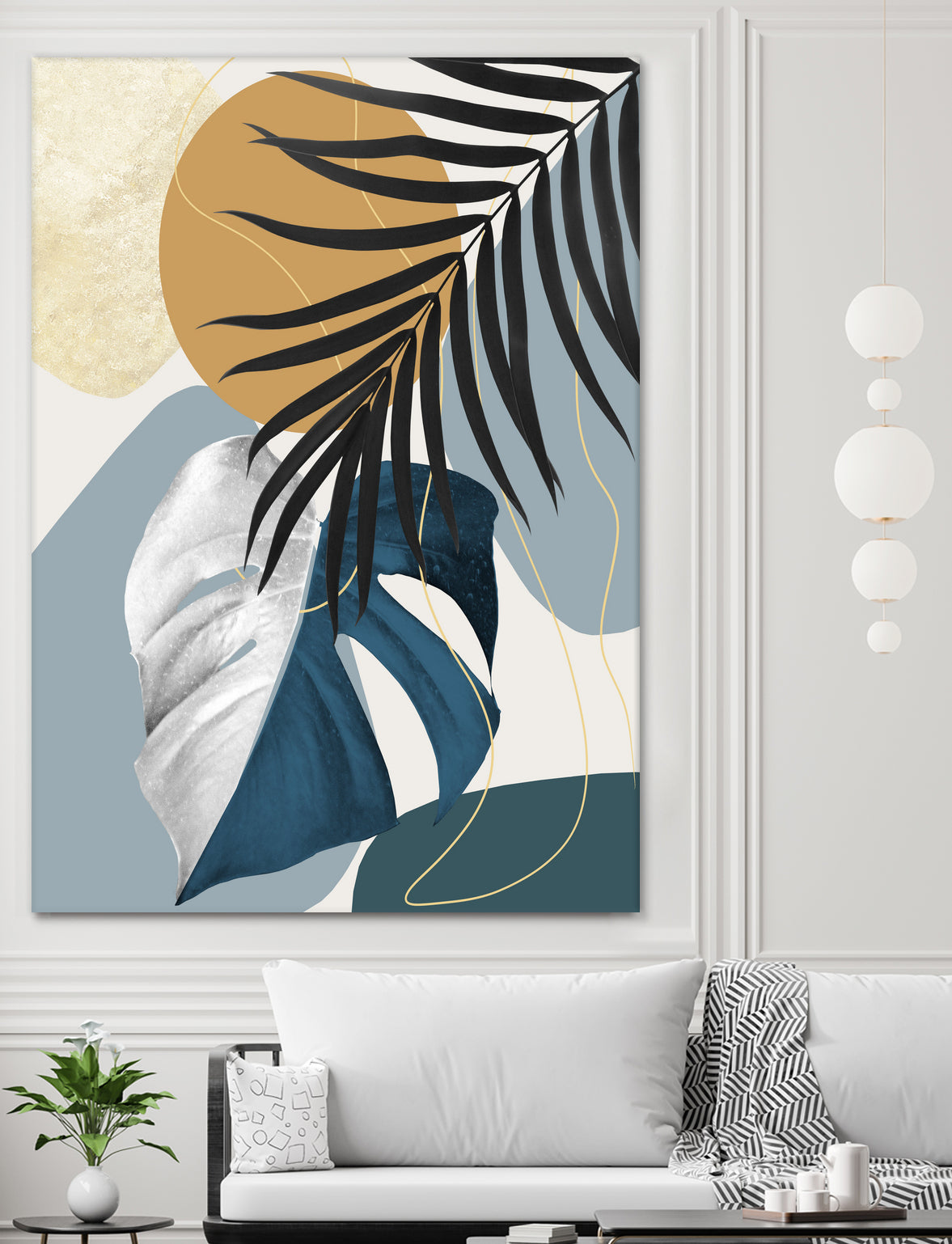 Monstera Abstract #2 #tropical #decor #art by Anita & Bella Jantz on GIANT ART - blue digital drawing