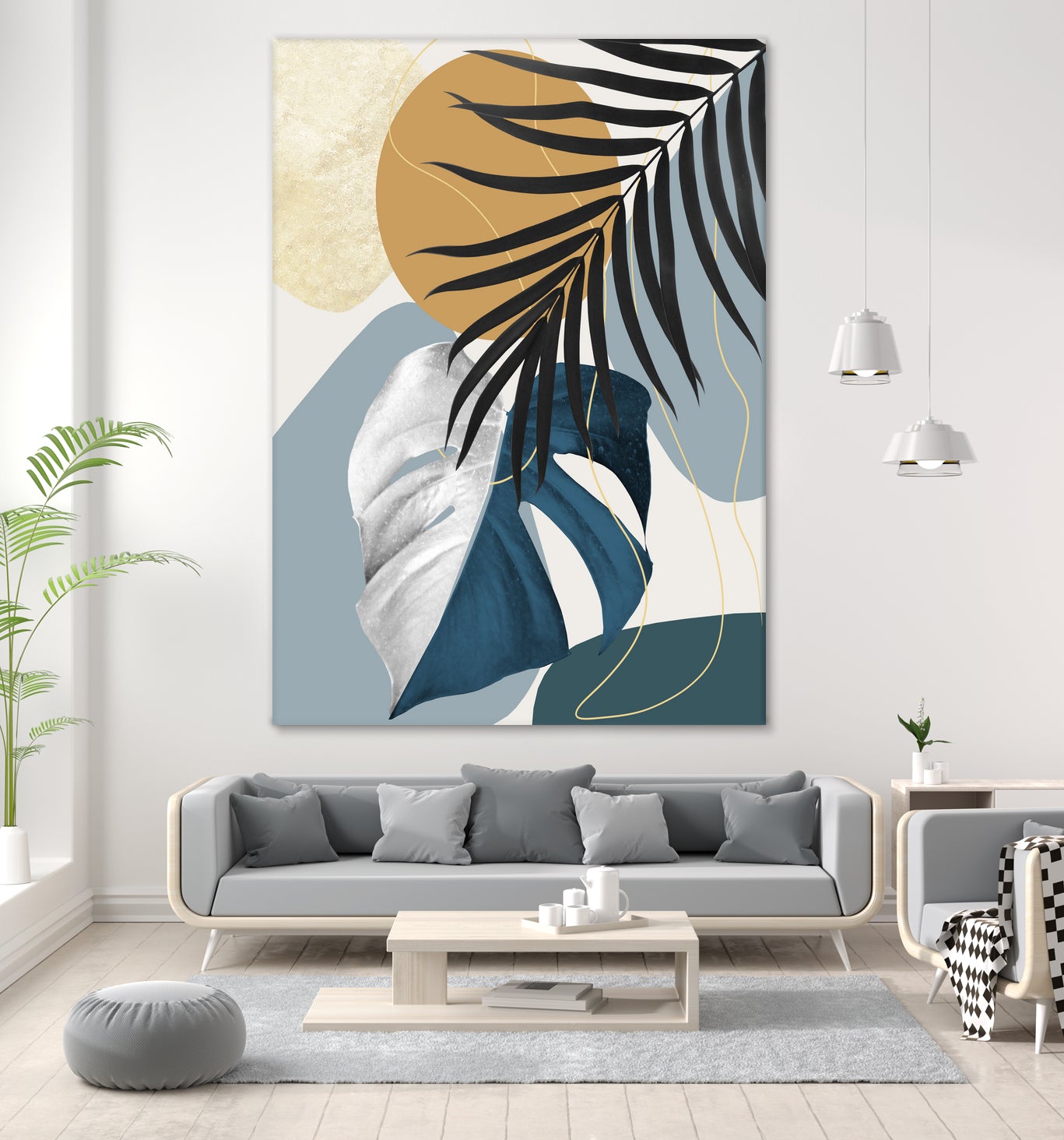 Monstera Abstract #2 #tropical #decor #art by Anita & Bella Jantz on GIANT ART - blue digital drawing