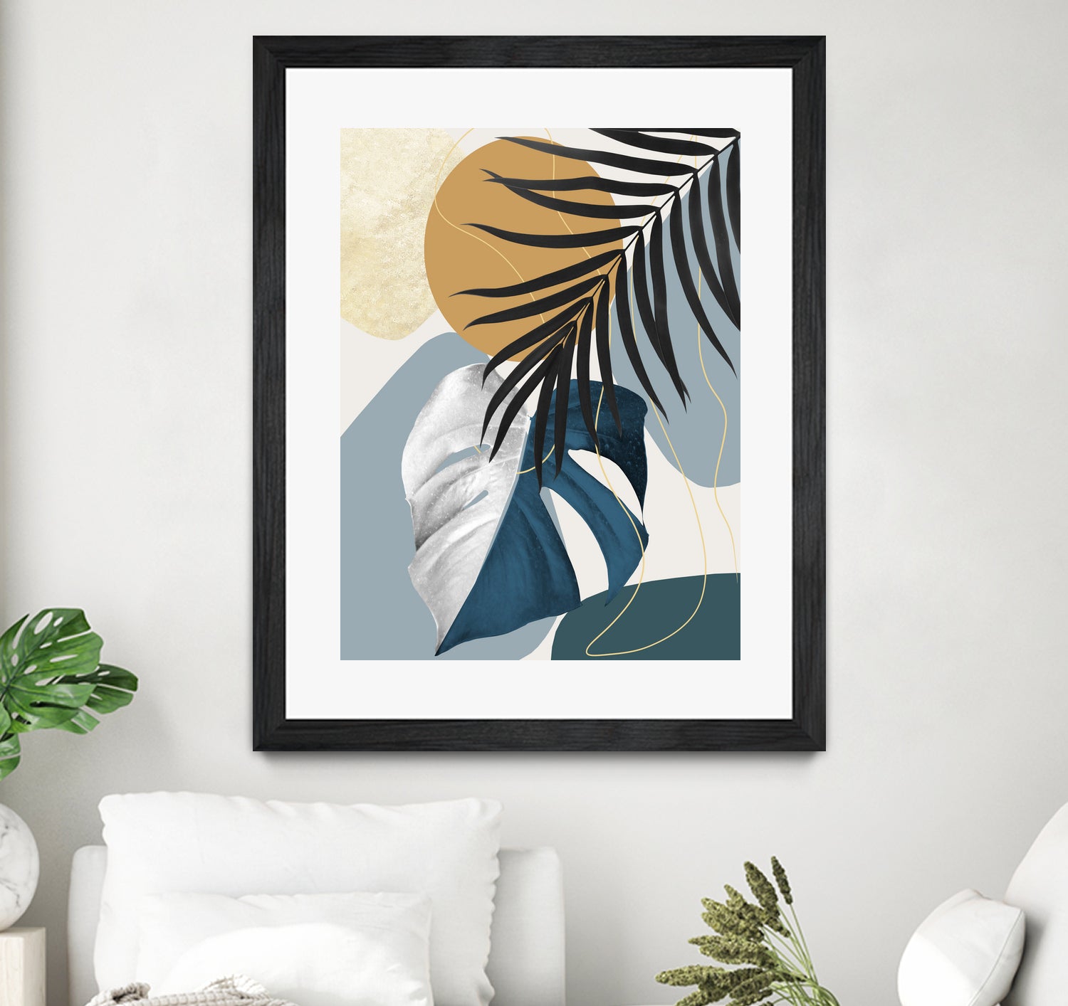 Monstera Abstract #2 #tropical #decor #art by Anita & Bella Jantz on GIANT ART - blue digital drawing