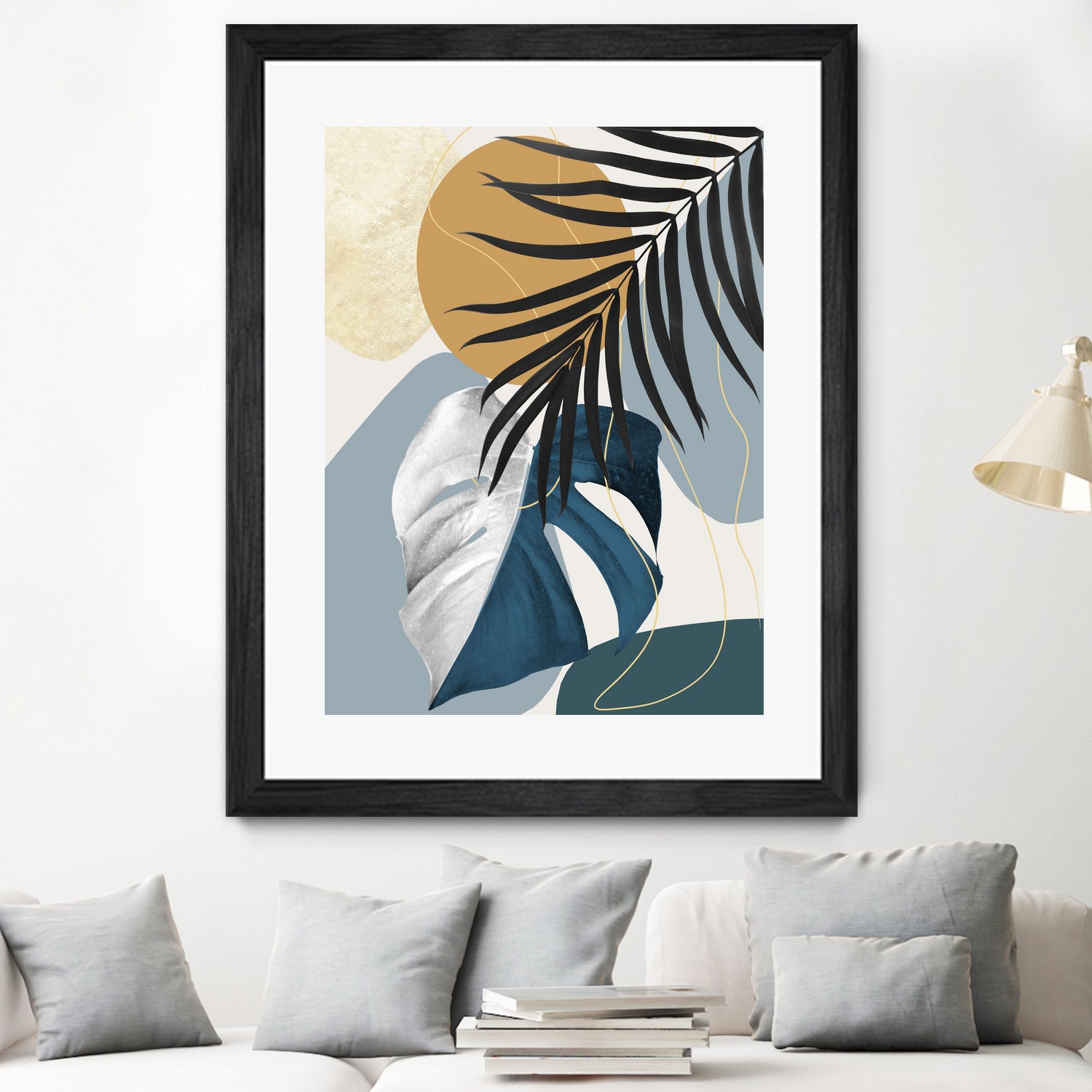 Monstera Abstract #2 #tropical #decor #art by Anita & Bella Jantz on GIANT ART - blue digital drawing