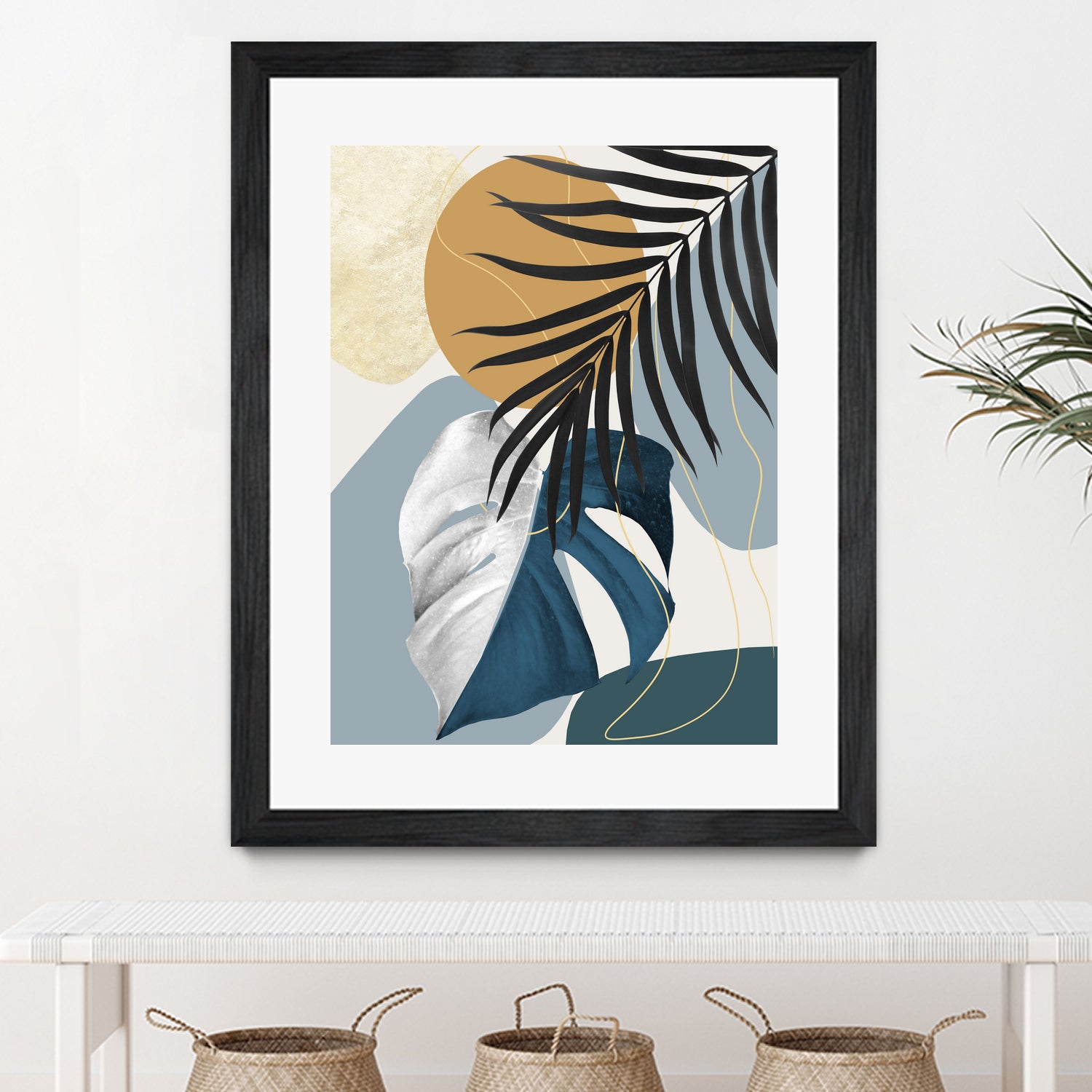 Monstera Abstract #2 #tropical #decor #art by Anita & Bella Jantz on GIANT ART - blue digital drawing