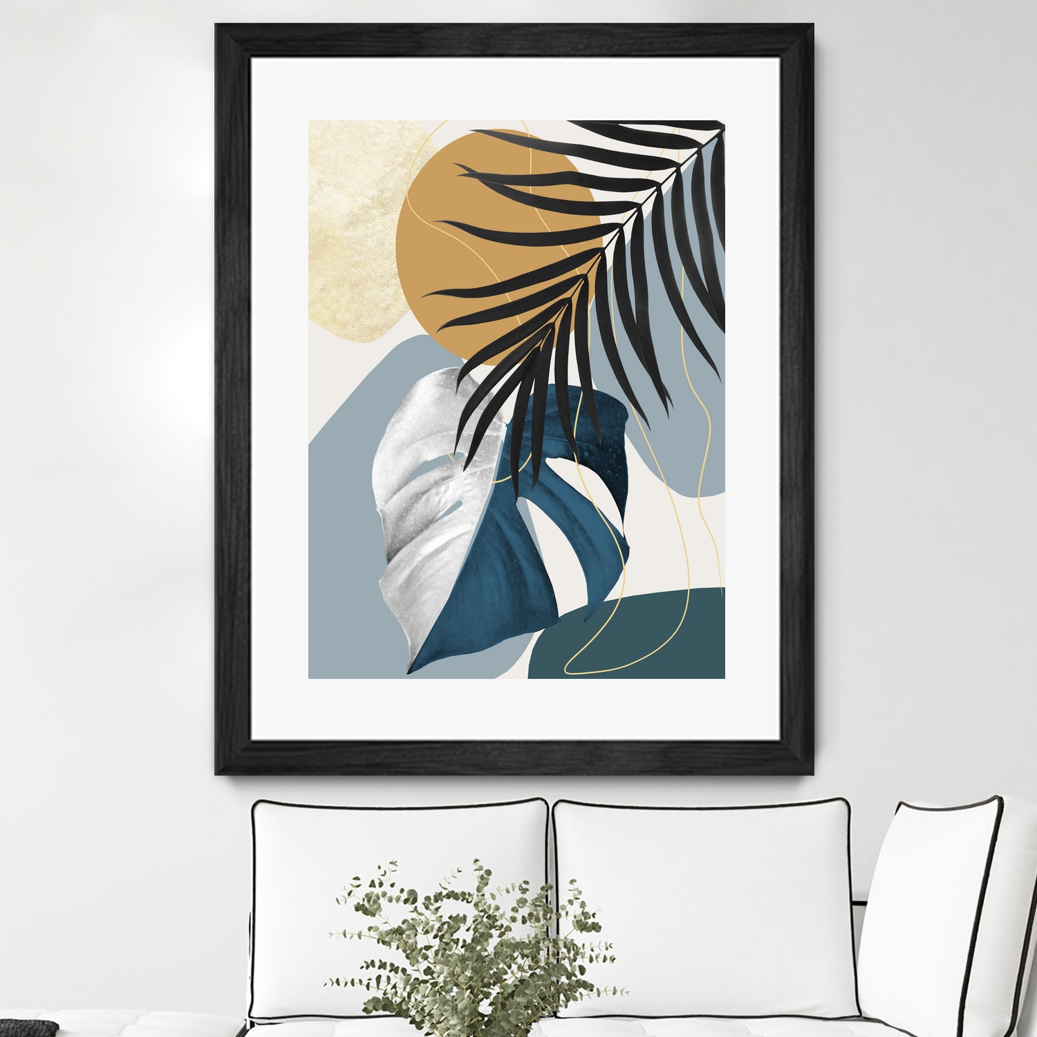 Monstera Abstract #2 #tropical #decor #art by Anita & Bella Jantz on GIANT ART - blue digital drawing