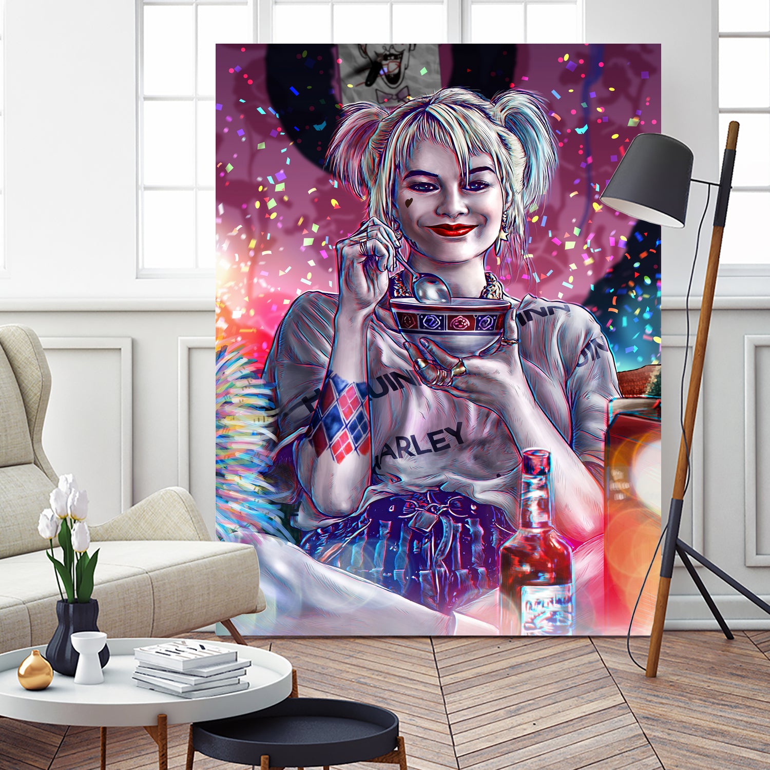 Chillin with Harley by Arcadia Wiryawan on GIANT ART - pink digital painting