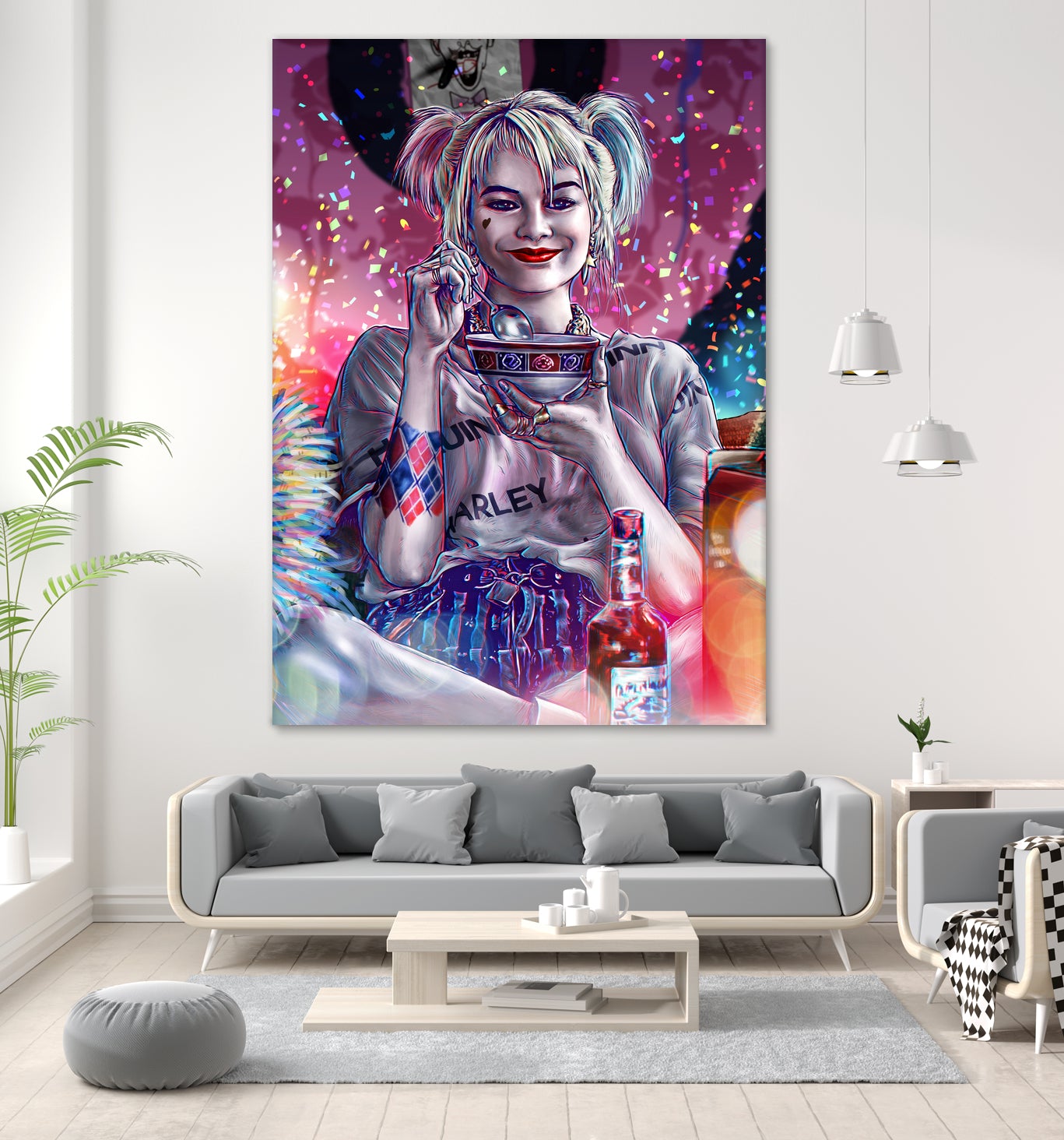 Chillin with Harley by Arcadia Wiryawan on GIANT ART - pink digital painting