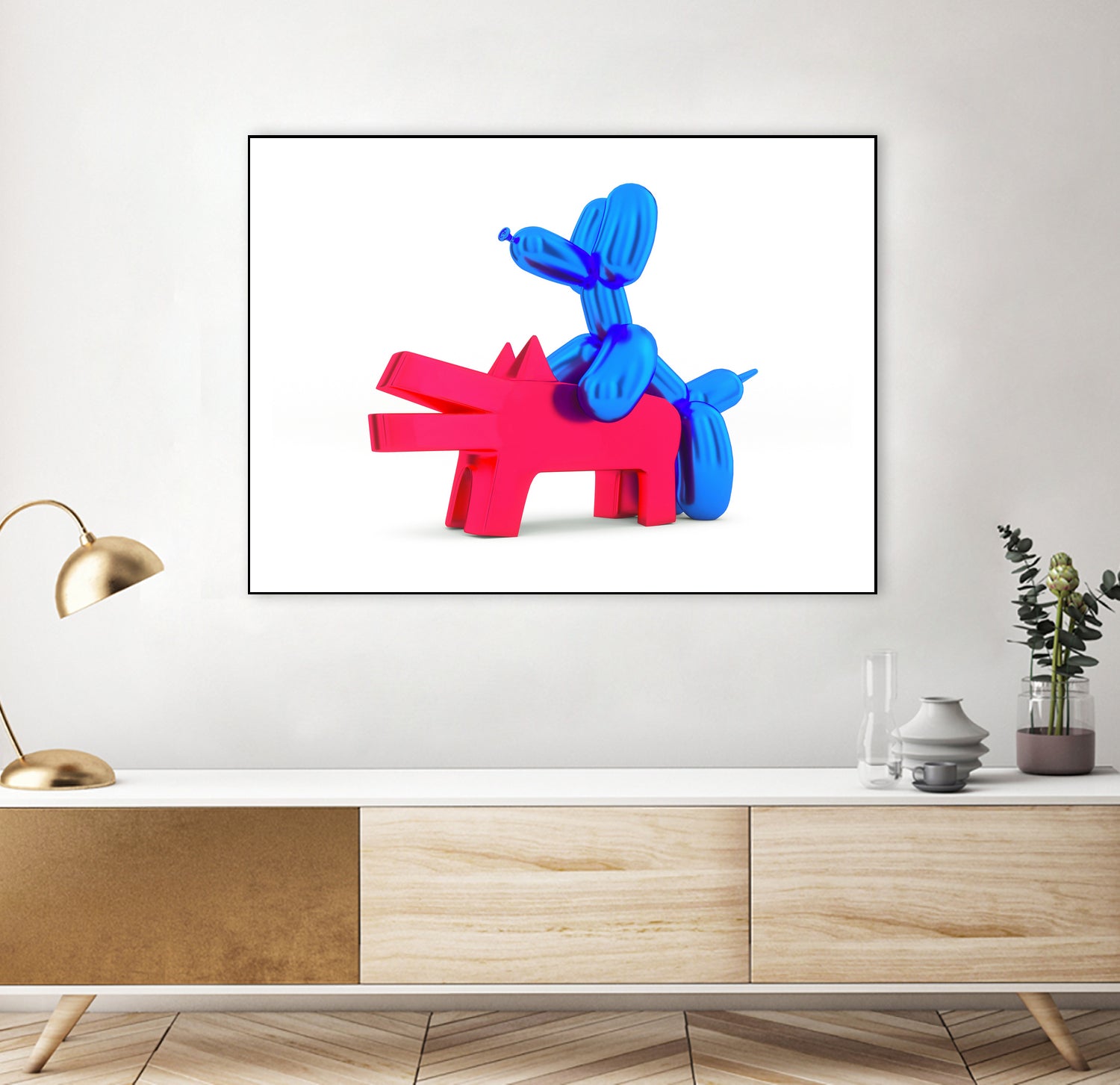 when balloon dog meets keith haring dog by Michael Benisty on GIANT ART - white digital drawing