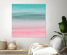 Touching Pink Teal Turquoise Watercolor Abstract #1 by Anita & Bella Jantz on GIANT ART - green digital painting