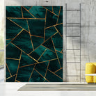 Dark Teal Ink Copper Gold Geometric Glam #1 #geo #decor #art by Anita & Bella Jantz on GIANT ART - green digital painting