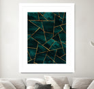 Dark Teal Ink Copper Gold Geometric Glam #1 #geo #decor #art by Anita & Bella Jantz on GIANT ART - green digital painting