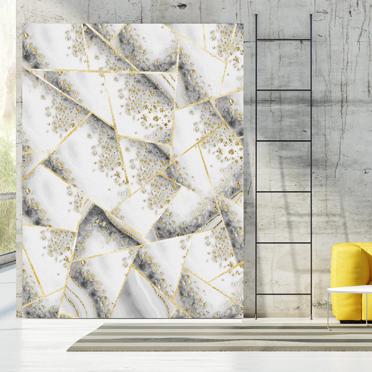 White Agate Gold Geometric Glam #1 #geo #gem #decor #art by Anita & Bella Jantz on GIANT ART - gray vector illustration