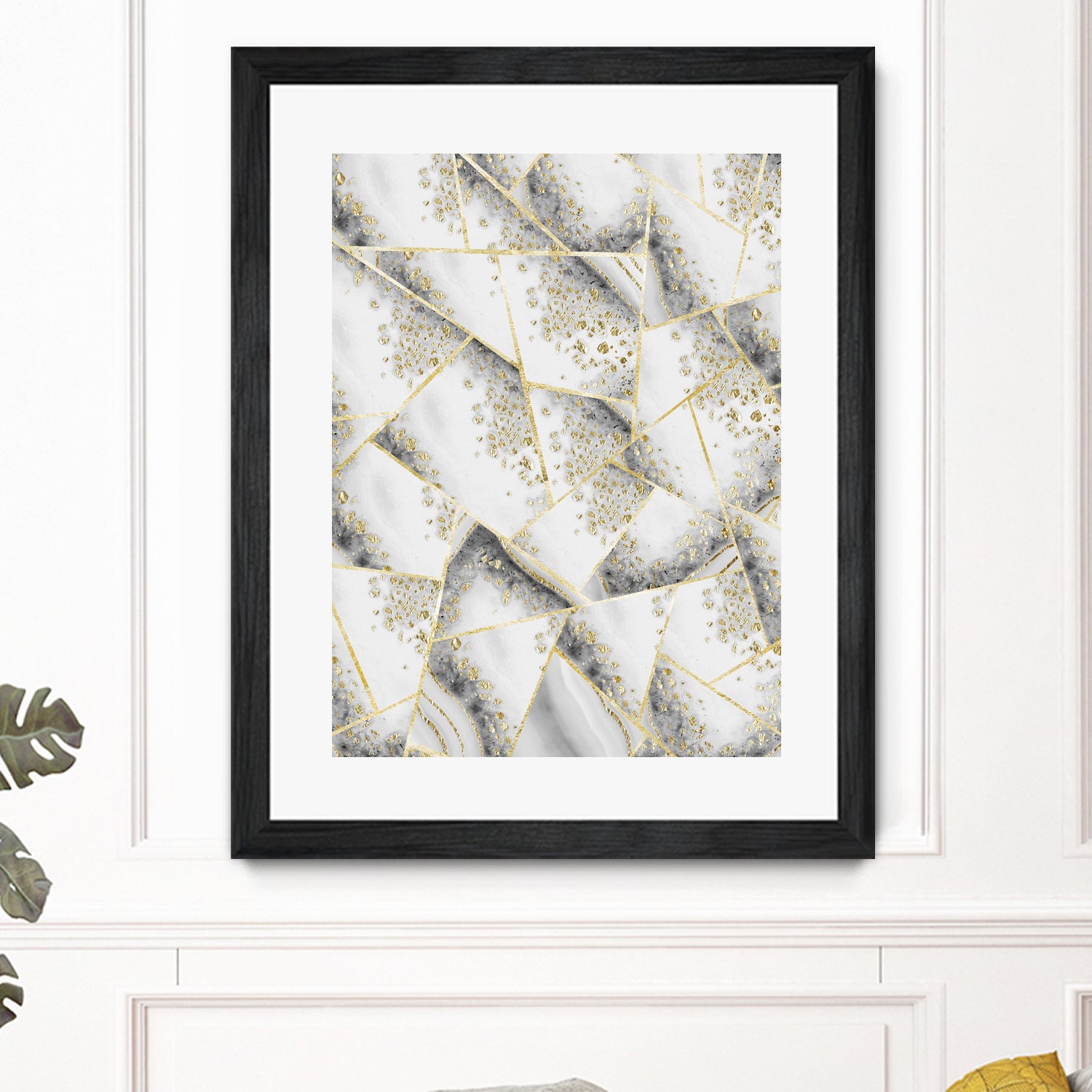 White Agate Gold Geometric Glam #1 #geo #gem #decor #art by Anita & Bella Jantz on GIANT ART - gray vector illustration