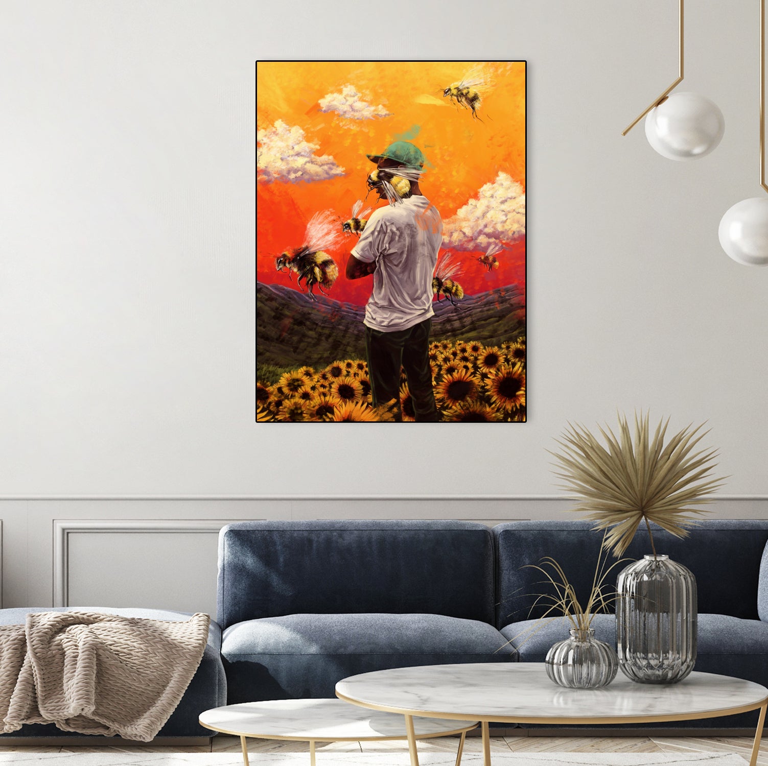 Tyler The Creator Flower Boy by Dmitry Belov on GIANT ART - orange digital painting