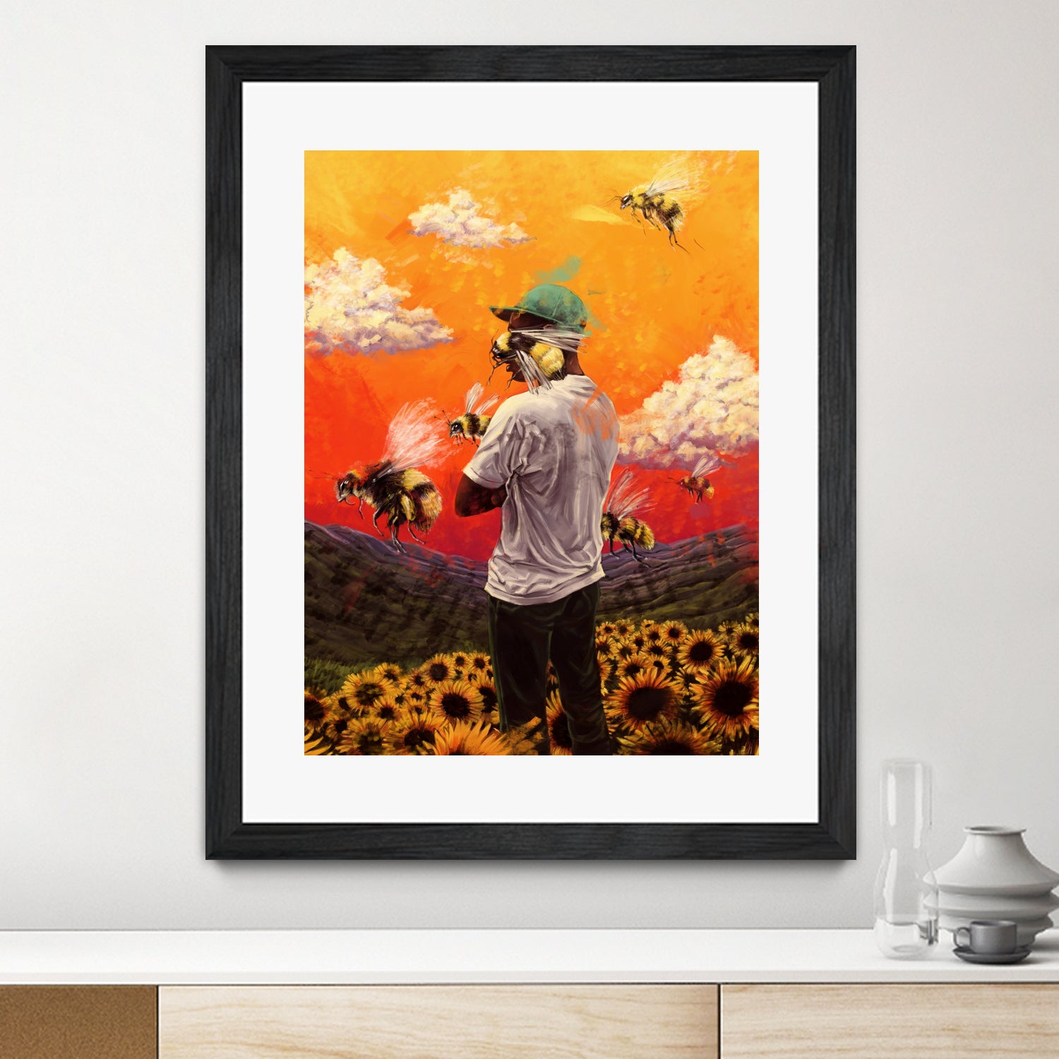 Tyler The Creator Flower Boy by Dmitry Belov on GIANT ART - orange digital painting