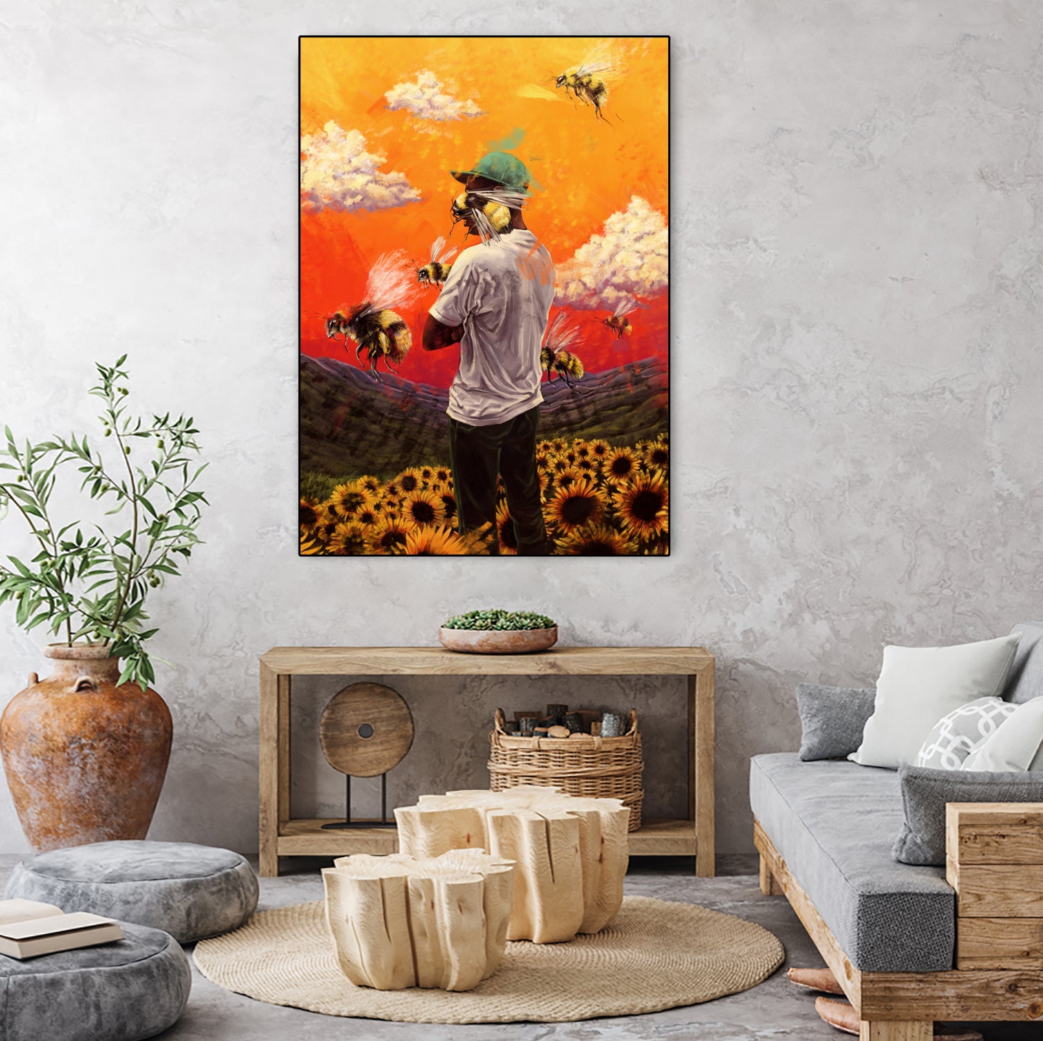 Tyler The Creator Flower Boy by Dmitry Belov on GIANT ART - orange digital painting