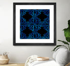 Blue carved tile ceramic effect by Bernadette Mombourgh on GIANT ART - blue digital painting