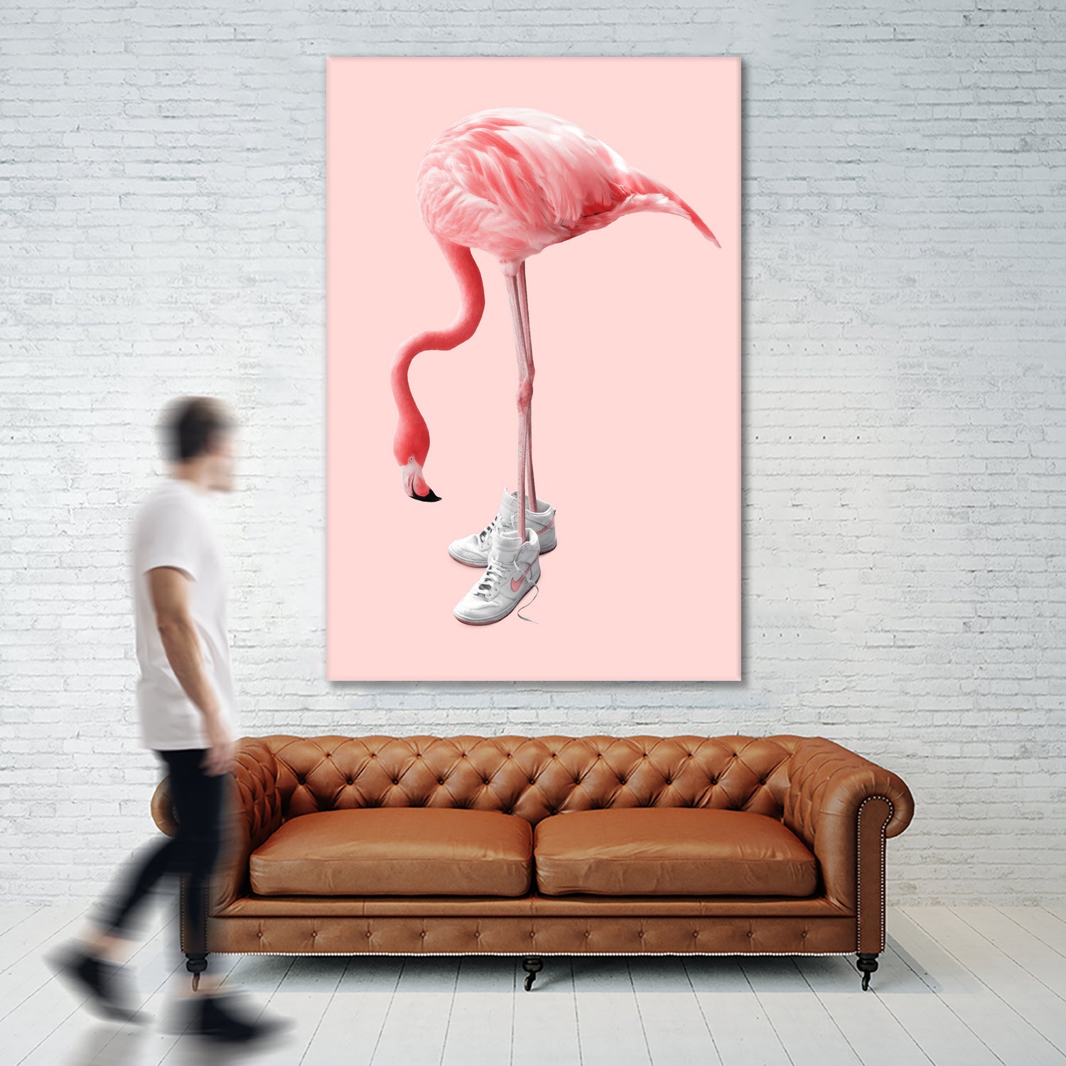 SNEAKER FLAMINGO by Jonas Loose on GIANT ART - pink photo manipulation