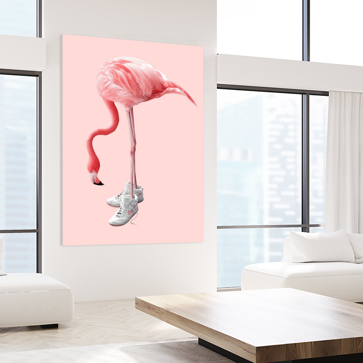 SNEAKER FLAMINGO by Jonas Loose on GIANT ART - pink photo manipulation