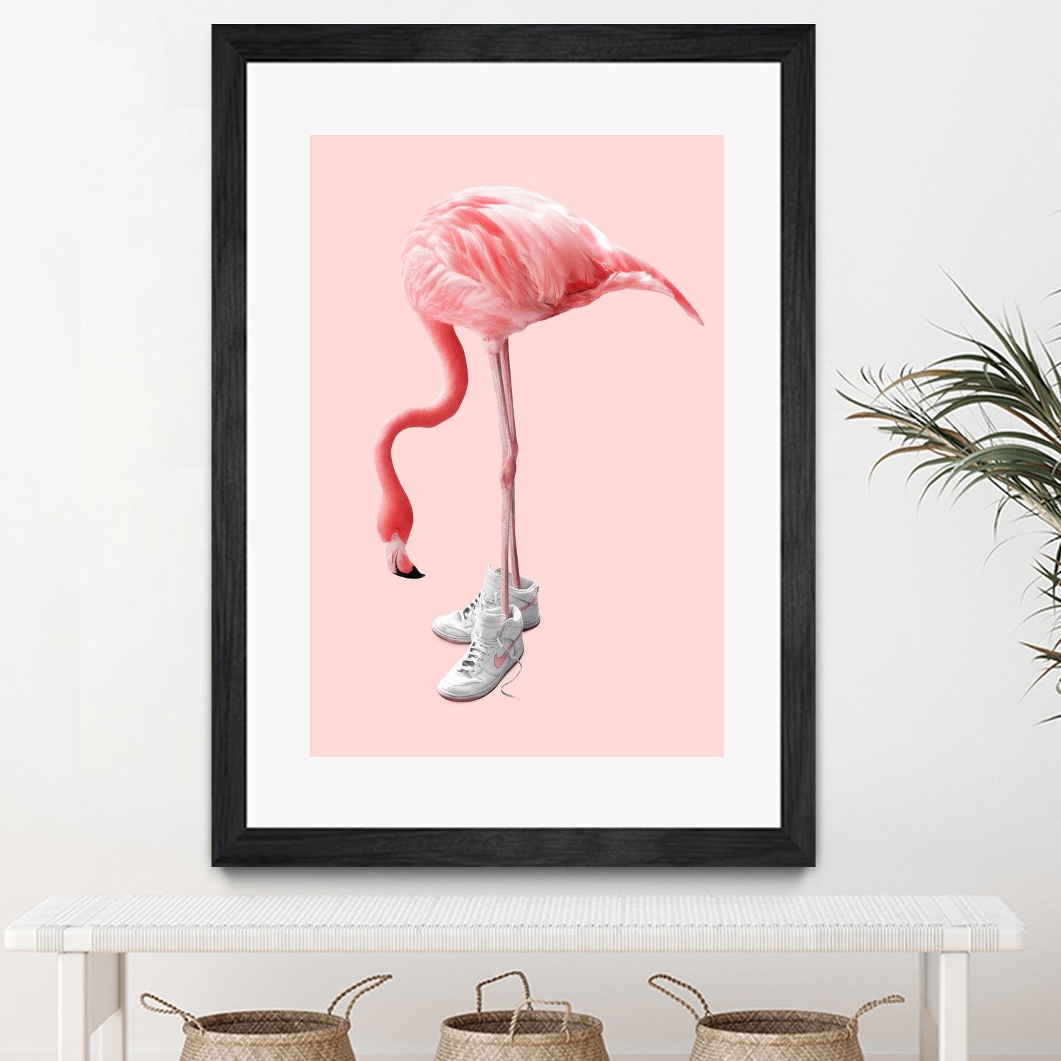 SNEAKER FLAMINGO by Jonas Loose on GIANT ART - pink photo manipulation