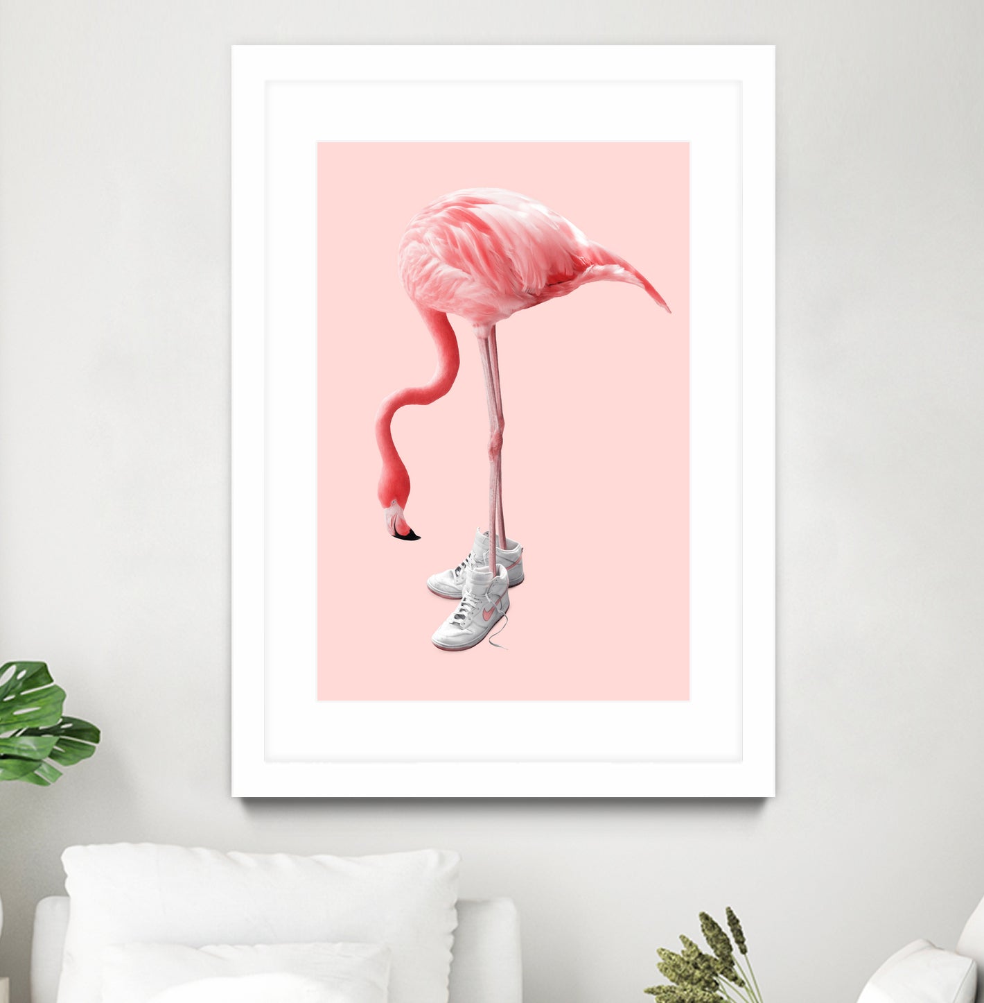 SNEAKER FLAMINGO by Jonas Loose on GIANT ART - pink photo manipulation