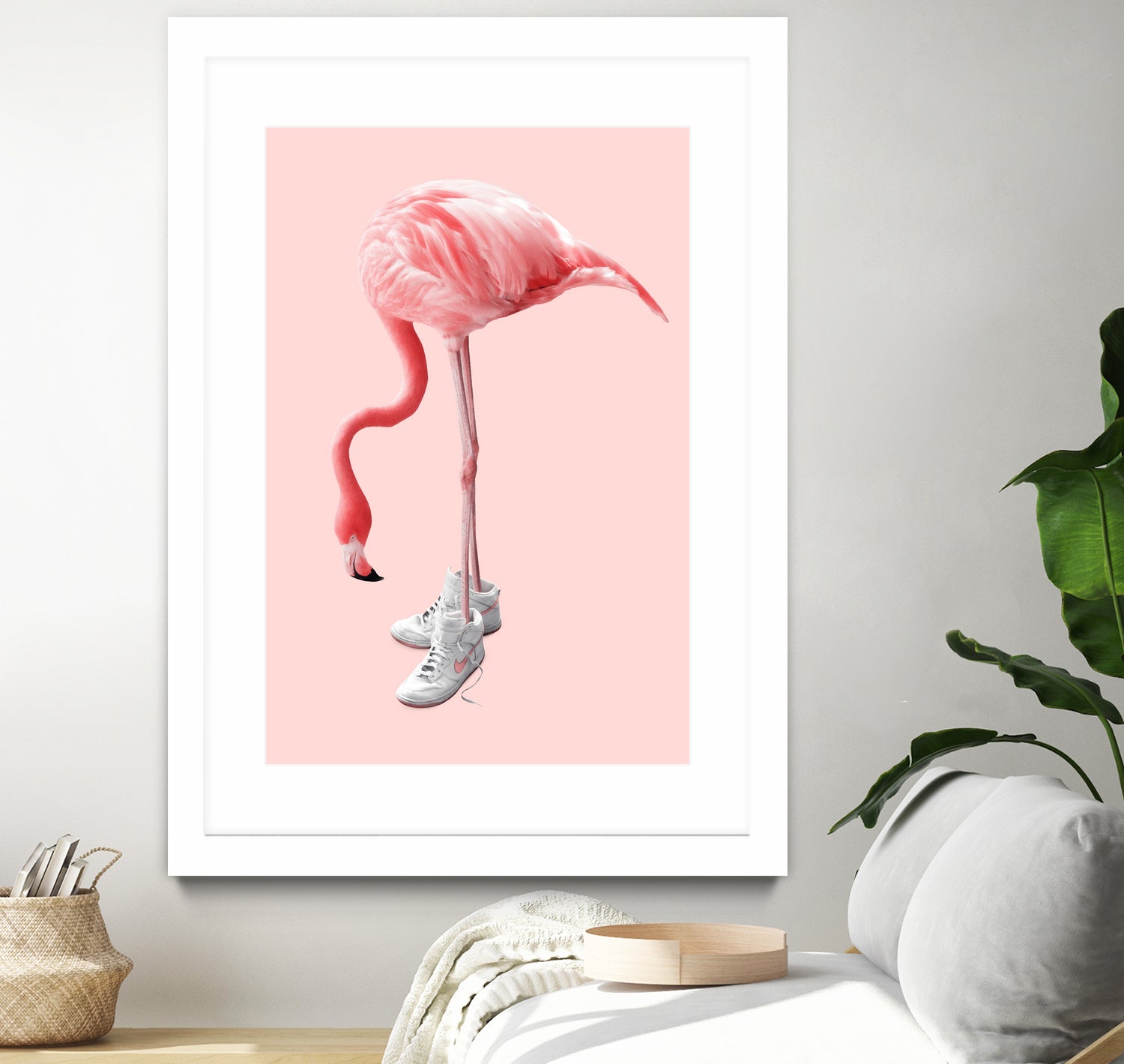 SNEAKER FLAMINGO by Jonas Loose on GIANT ART - pink photo manipulation