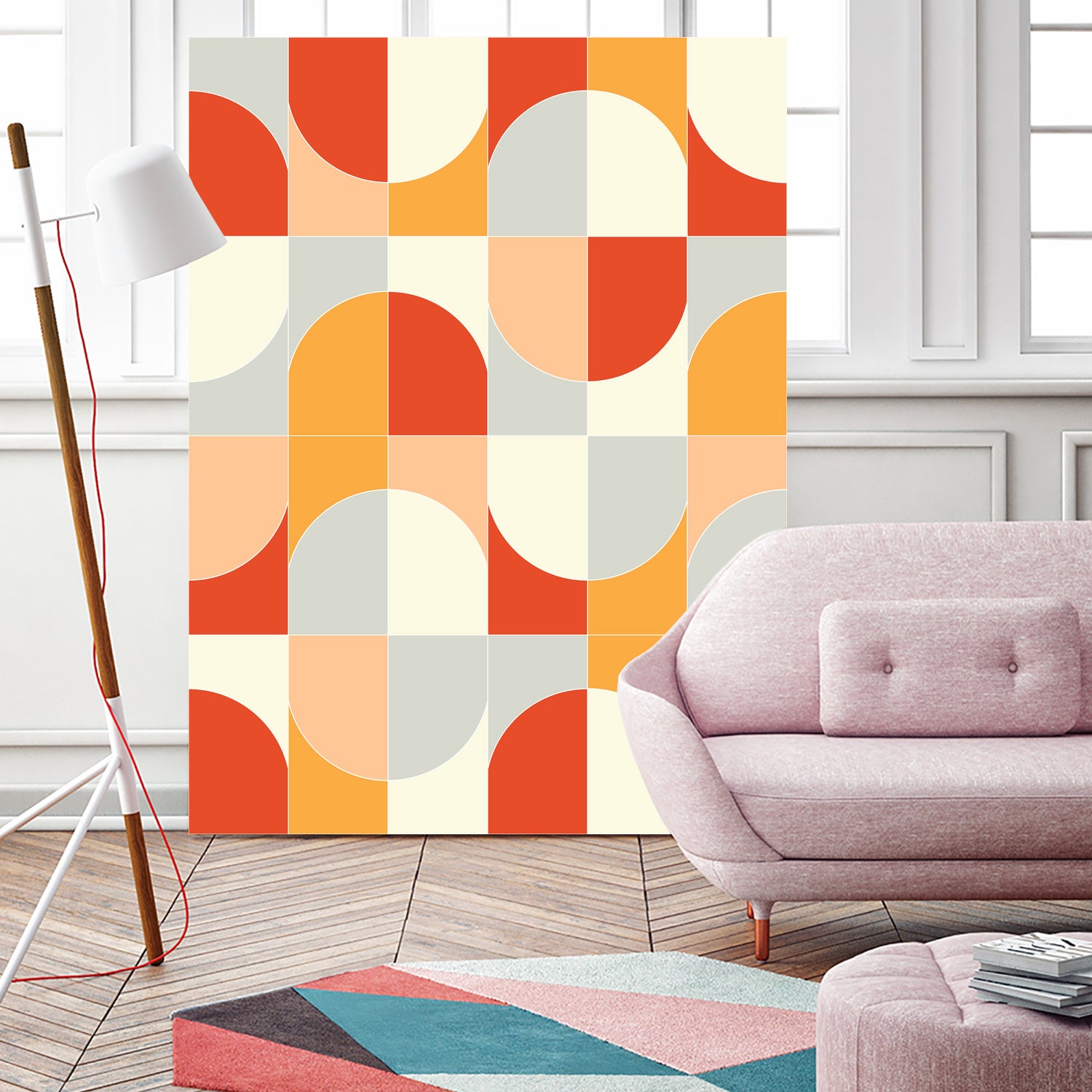 Bold Geo Tiles 02 by Daniela di Niro on GIANT ART - orange vector illustration