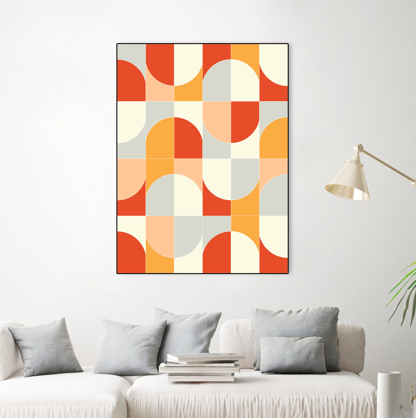 Bold Geo Tiles 02 by Daniela di Niro on GIANT ART - orange vector illustration