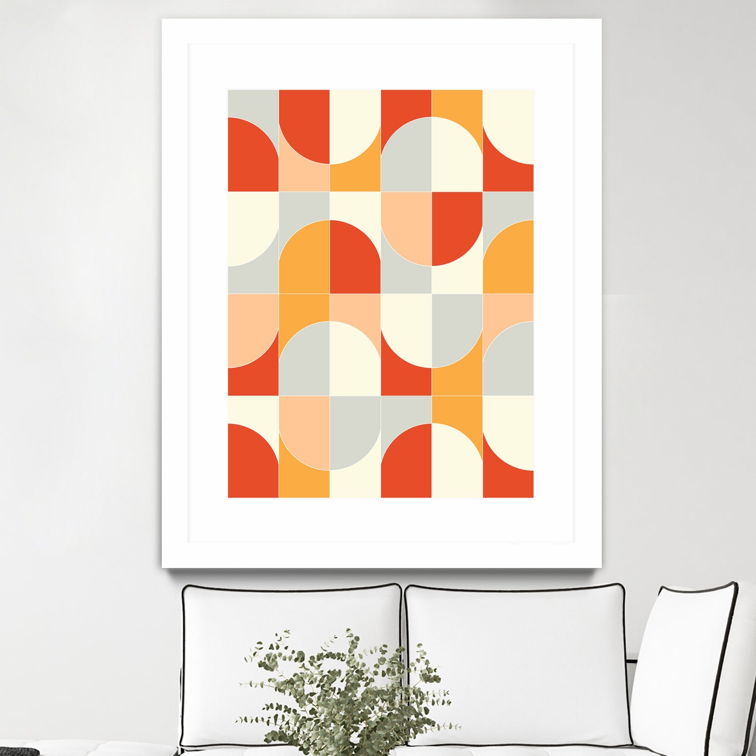 Bold Geo Tiles 02 by Daniela di Niro on GIANT ART - orange vector illustration