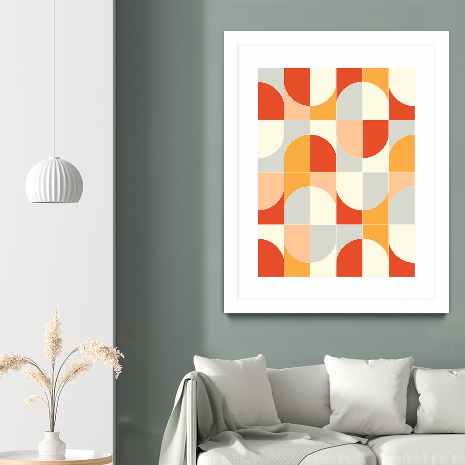 Bold Geo Tiles 02 by Daniela di Niro on GIANT ART - orange vector illustration