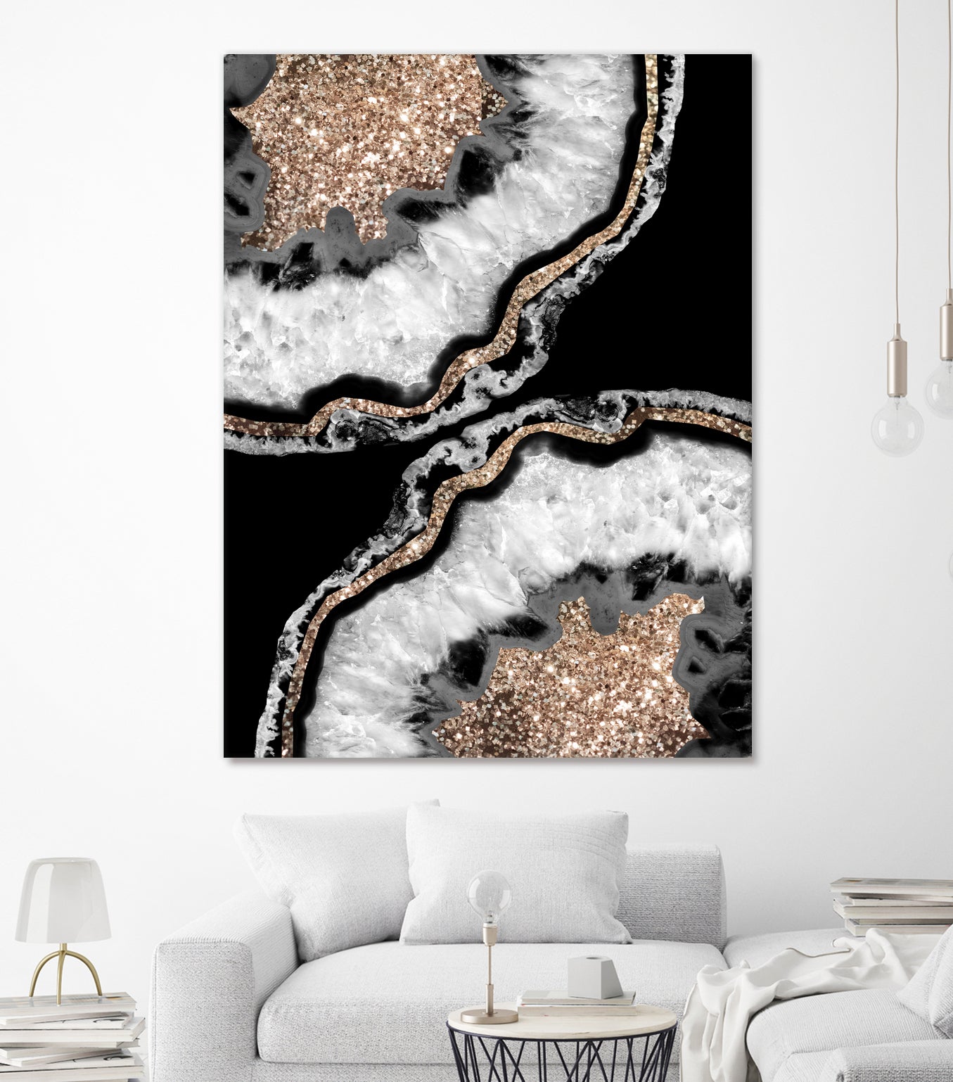 Yin Yang Agate Glitter Glam #8 #gem #decor #art by Anita & Bella Jantz on GIANT ART - black photo illustration