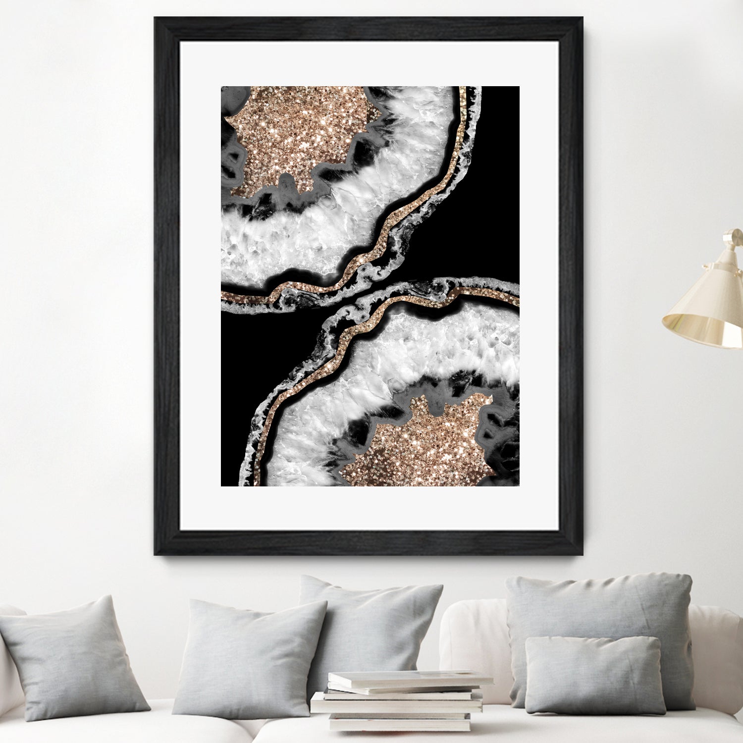 Yin Yang Agate Glitter Glam #8 #gem #decor #art by Anita & Bella Jantz on GIANT ART - black photo illustration