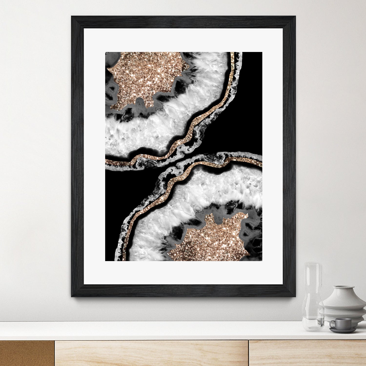 Yin Yang Agate Glitter Glam #8 #gem #decor #art by Anita & Bella Jantz on GIANT ART - black photo illustration