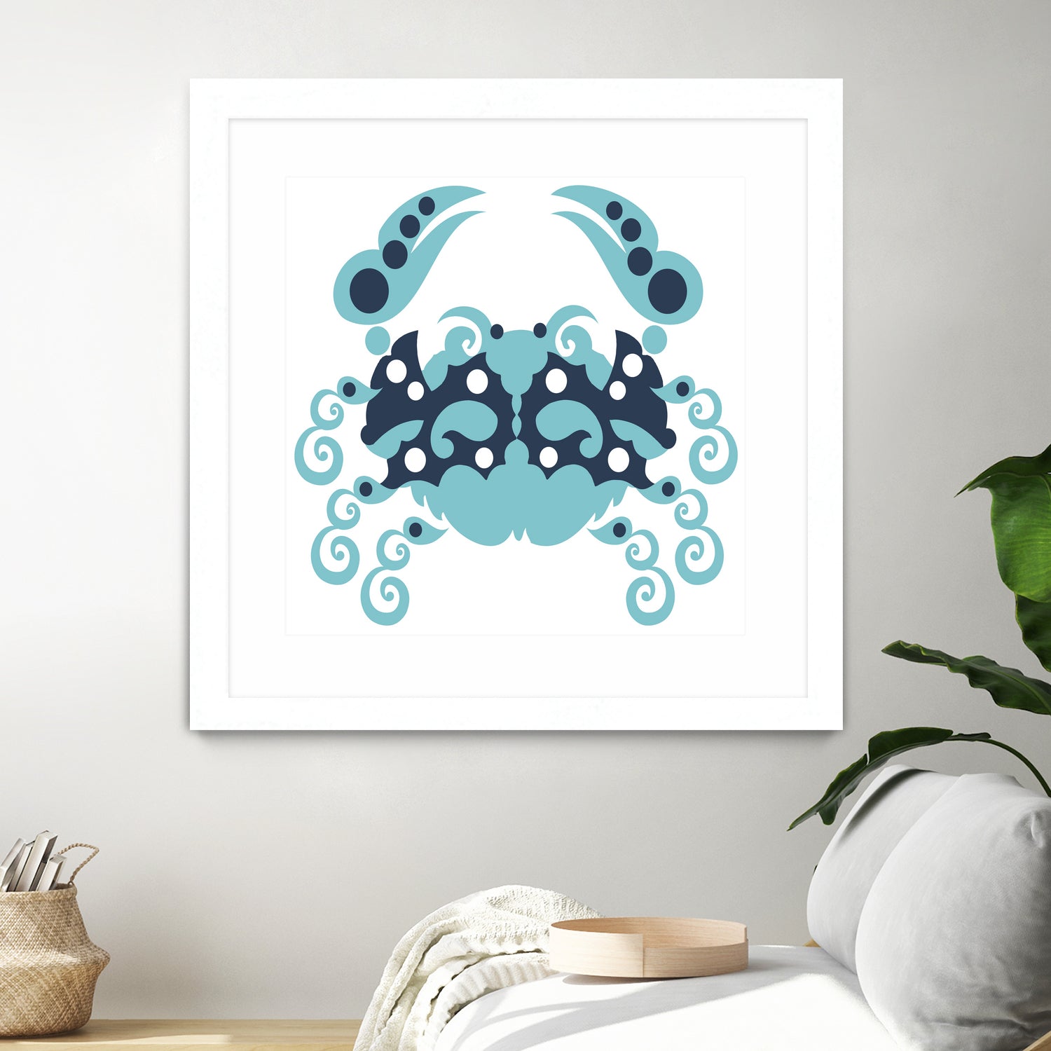 AMALFI CRAB WHITE by Thomas Fernez on GIANT ART - blue character design