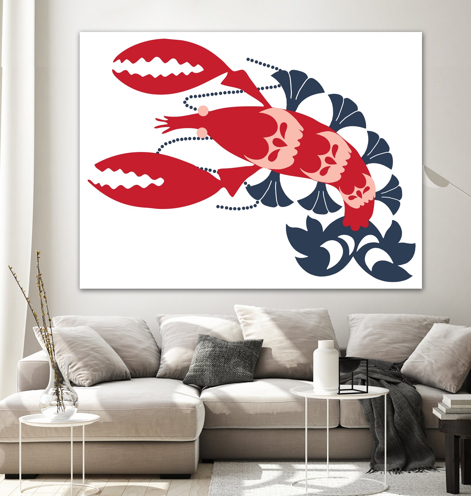 AMALFI LOBSTER CREAM by Thomas Fernez on GIANT ART - red digital drawing