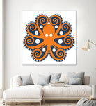 AMALFI OCTOPUS by Thomas Fernez on GIANT ART - orange digital drawing