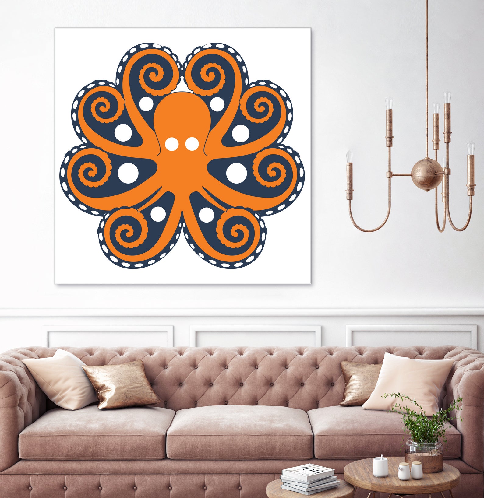 AMALFI OCTOPUS by Thomas Fernez on GIANT ART - orange digital drawing