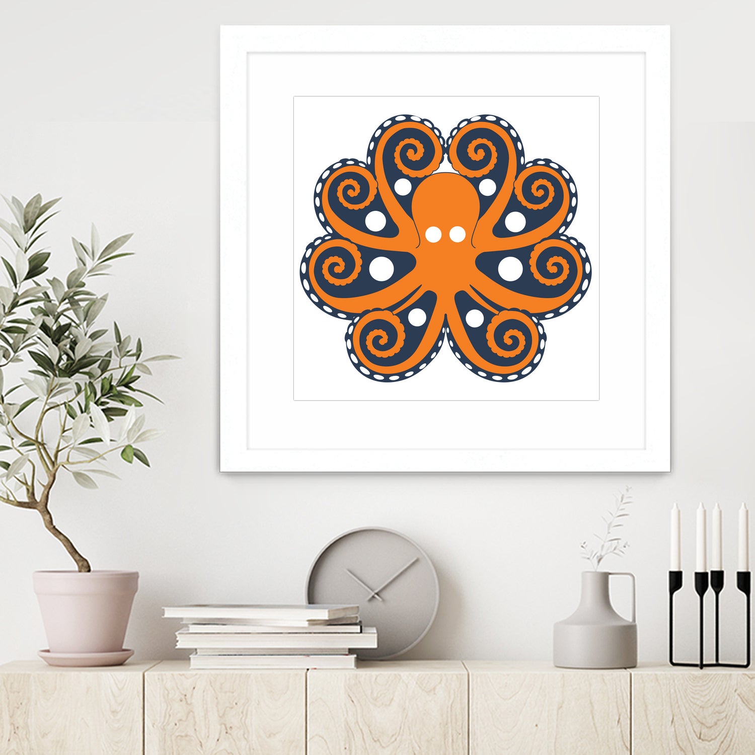 AMALFI OCTOPUS by Thomas Fernez on GIANT ART - orange digital drawing