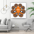 AMALFI OCTOPUS by Thomas Fernez on GIANT ART - orange digital drawing