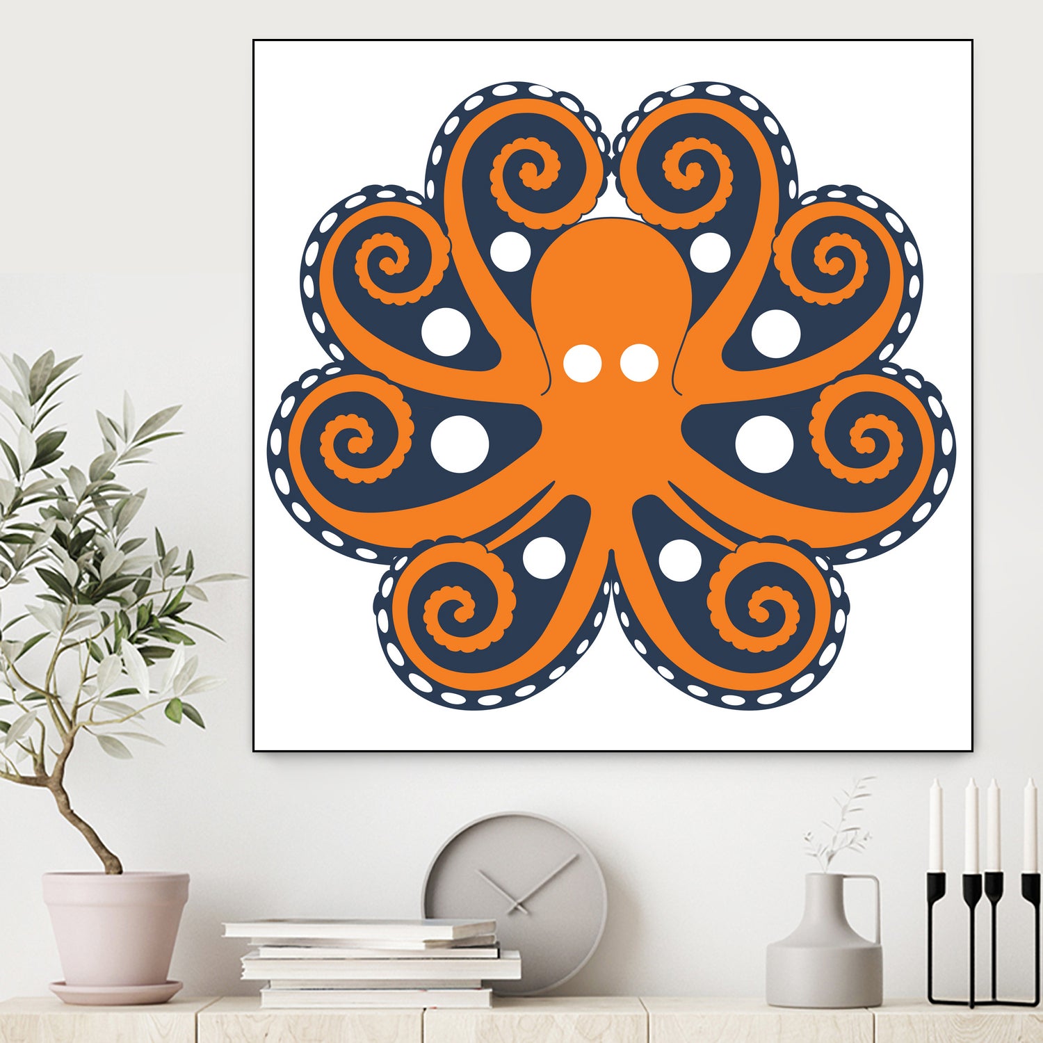 AMALFI OCTOPUS by Thomas Fernez on GIANT ART - orange digital drawing