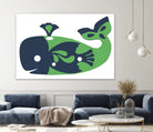 AMALFI WHALE GREEN by Thomas Fernez on GIANT ART - green digital drawing