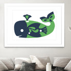 AMALFI WHALE GREEN by Thomas Fernez on GIANT ART - green digital drawing