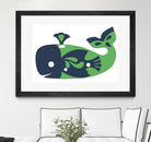 AMALFI WHALE GREEN by Thomas Fernez on GIANT ART - green digital drawing