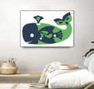 AMALFI WHALE GREEN by Thomas Fernez on GIANT ART - green digital drawing