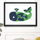 AMALFI WHALE GREEN by Thomas Fernez on GIANT ART - green digital drawing