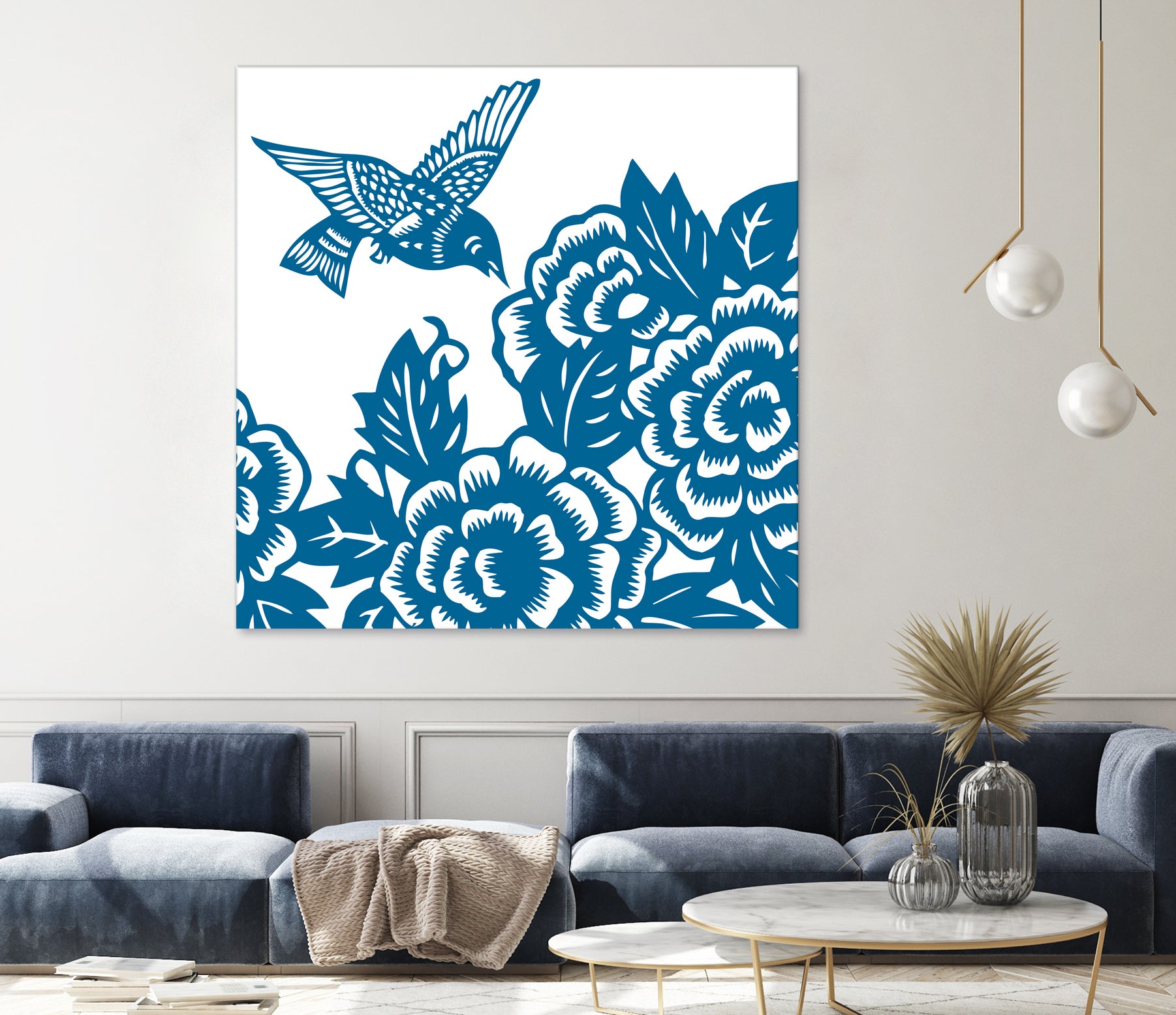 HUMMINGBIRD BLUE by Thomas Fernez on GIANT ART - blue digital drawing