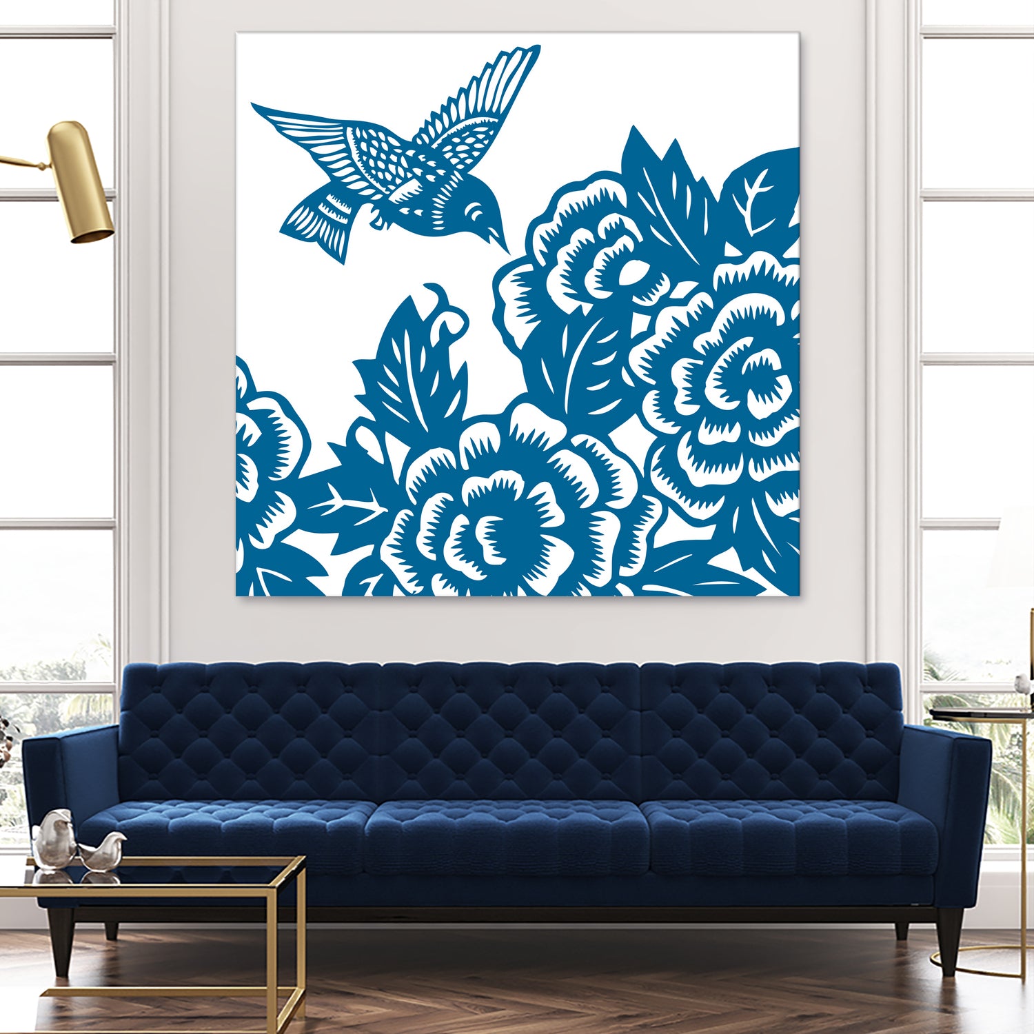 HUMMINGBIRD BLUE by Thomas Fernez on GIANT ART - blue digital drawing