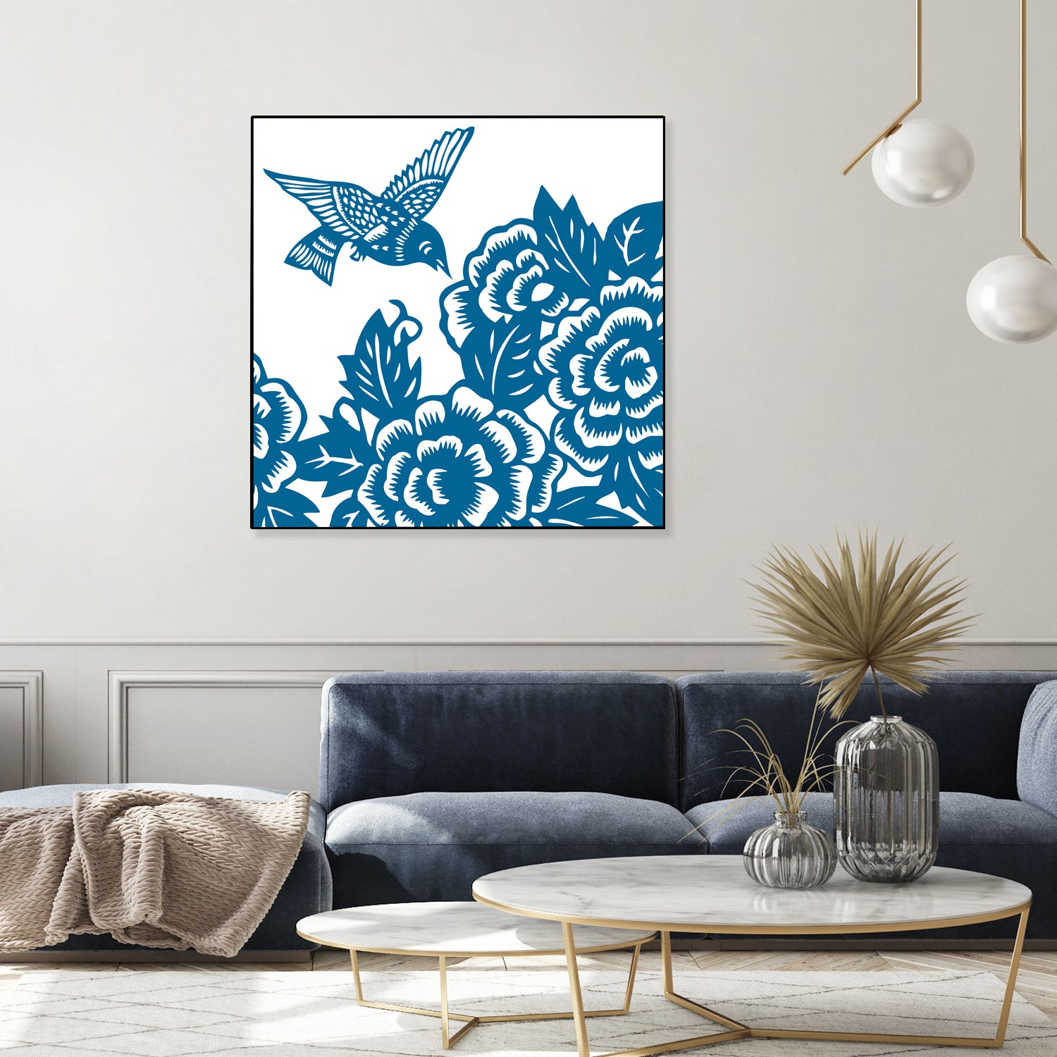 HUMMINGBIRD BLUE by Thomas Fernez on GIANT ART - blue digital drawing