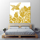 HUMMINGBIRD GOLD by Thomas Fernez on GIANT ART - yellow digital painting